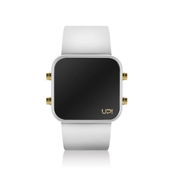 UPWATCH LED MINI GOLD WHITE AND WHITE STRAP